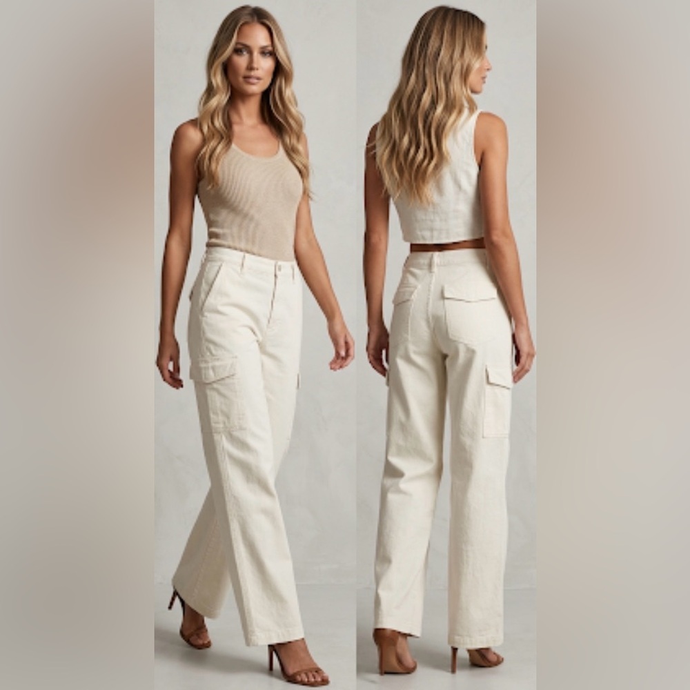 Madewell Griff Superwide-Leg Cargo Pants in Garment Dye In Vintage Canvas
